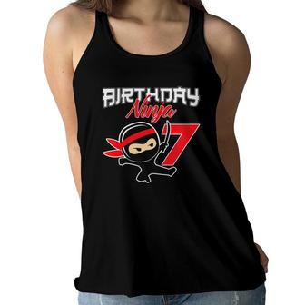 Kids Birthday Ninja Is 7 Year Old Your Funny Ninja 7Th Birthday Women Flowy Tank | Mazezy