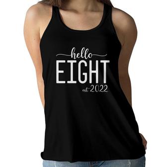Kids Hello Eight Est 2014 Kids Bye Bye 7 Hello 8 Hello 8Th Bday Women Flowy Tank | Mazezy