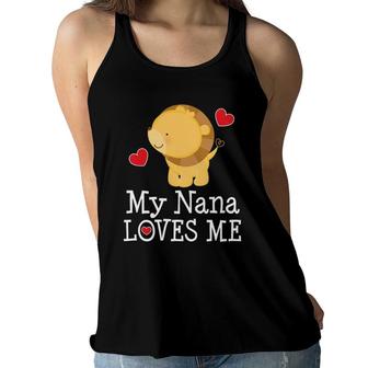 Kids My Nana Loves Me Grandson Women Flowy Tank | Mazezy