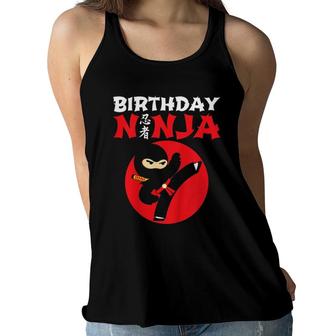 Kids Ninja Birthday Party Theme Gift For Boys - Birthday Ninja Women Flowy Tank | Mazezy