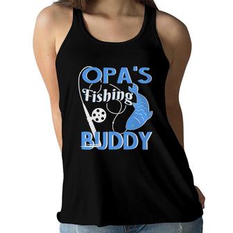 Kids Opa's Fishing Buddy Funny Women Flowy Tank | Mazezy