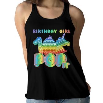 Kids Pop It 1St Year Old Birthday Girl Unicorn Pop It Girls Women Flowy Tank | Mazezy