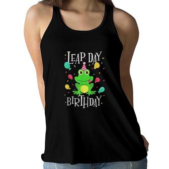 Leap Day 2 Birthday Gift February 29th Leap Year Frog Women Flowy Tank - Seseable