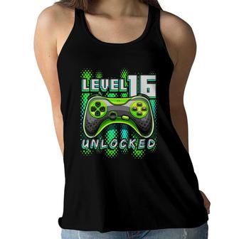 Level 16 Unlocked Video Game 16Th Birthday Gamer Boys Women Flowy Tank | Mazezy