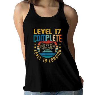 Level 17 Complete Level 18 Loading 17th Birthday Video Gamer Many Color Women Flowy Tank - Seseable