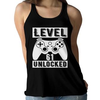 Level 61 Unlocked Video Game 61Th Birthday Women Flowy Tank - Seseable