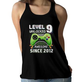 Level 9 Unlocked Awesome 2012 Video Game 9th Birthday Gift Women Flowy Tank - Seseable