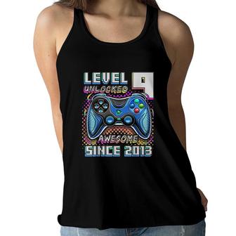 Level 9 Unlocked Awesome 2013 Video Game 9th Birthday Boy Colorful Women Flowy Tank - Seseable