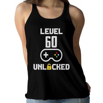 Level Unlock 60 60Th Birthday Gamer Play Women Flowy Tank - Seseable
