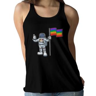 Lgbt Pride Rainbow Flag Funny 4Th Of July Astronaut Boy Kids Women Flowy Tank | Mazezy