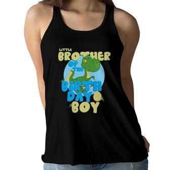 Little Brother Of Birthday Boy Dinosaurus Matching Family Women Flowy Tank | Mazezy AU