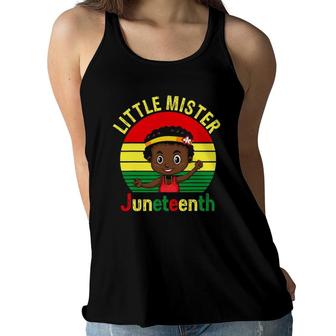 Little Mister Juneteenth Black Boy Toddler Prince Women Flowy Tank | Mazezy