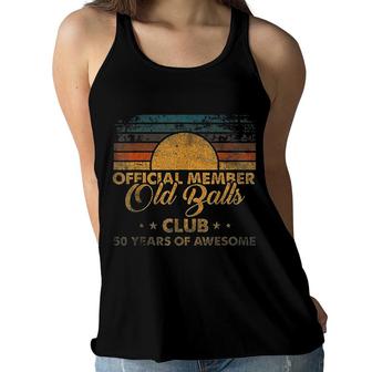 Mens 50th Birthday Old Balls Club 50 Years of Awesome Funny Gift Women Flowy Tank - Seseable