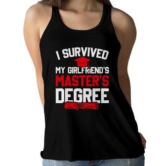 Mens I Survived My Girlfriend's Master's Degree Funny Graduation Women Flowy Tank | Mazezy