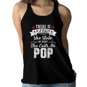 Mens There Is A Girl She Stole My Heart She Calls Me Pop Women Flowy Tank | Mazezy