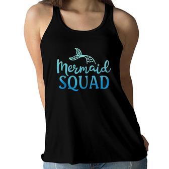Mermaid Squad Birthday Party Girls Kids Women Costume Gifts Women Flowy Tank | Mazezy