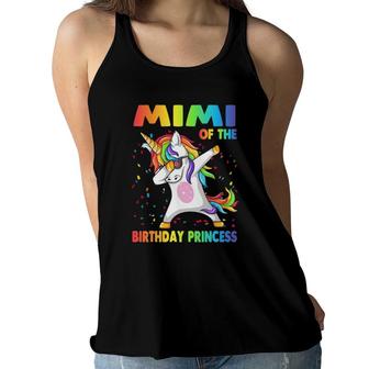 Mimi Of The Birthday Princess Dabbing Unicorn Girl Women Flowy Tank | Mazezy