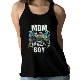 Mom Matching Video Gamer Birthday Party Mothers Day Women Flowy Tank - Seseable