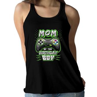 Mom Of The Birthday Boy Matching Video Gamer Mothers Day Women Flowy Tank - Seseable