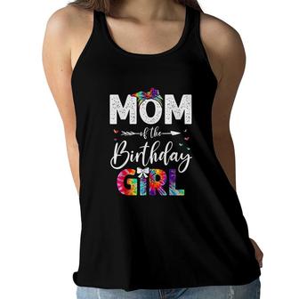 Mom Of The Birthday Girl Mama Mother And Daughter Tie Dye Women Flowy Tank - Seseable