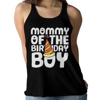 Mommy Of The Birthday Boy Son Matching Family For Mom Women Flowy Tank - Seseable