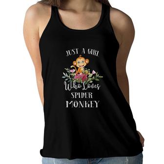 Monkey Lover Just A Girl Who Loves Spider Monkey Women Flowy Tank | Mazezy