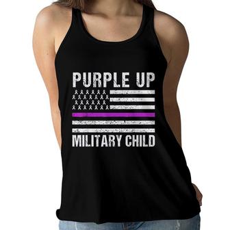 Month Of The Military Child Purple Up For Military Kids Graphic Women Flowy Tank - Seseable
