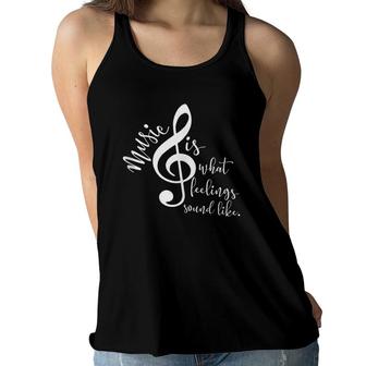 Music Gifts Men Women Kids Musical Note Quotes With Sayings Women Flowy Tank | Mazezy
