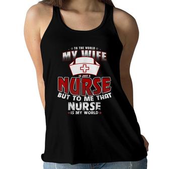My Wife Is A Nurse Funny Birthday Women Flowy Tank - Seseable