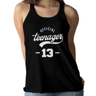 Official Teenager 13 Years Old Teen Girl Boys 13Th Birthday Women Flowy Tank | Mazezy