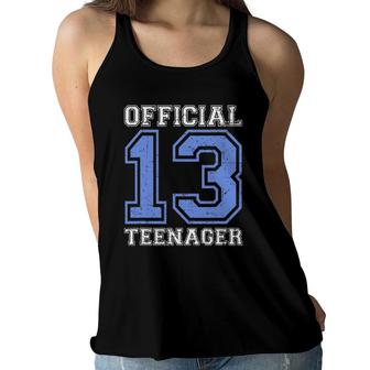 Official Teenager - Blue 13Th Birthday Boy Gift Women Flowy Tank | Mazezy