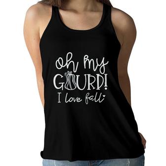Oh My Gourd Women Halloween Fall Funny Saying Graphic Thanksgiving Women Flowy Tank - Seseable