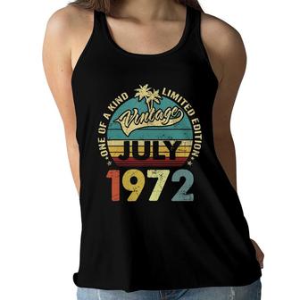 One Of A Kind Awesome Vintage July 1972 50Th Birthday Gift Women Flowy Tank - Seseable