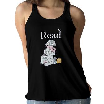 Out Of Print Womens Classic Childrens Book Themed Scoop Read Elephant Women Flowy Tank - Seseable