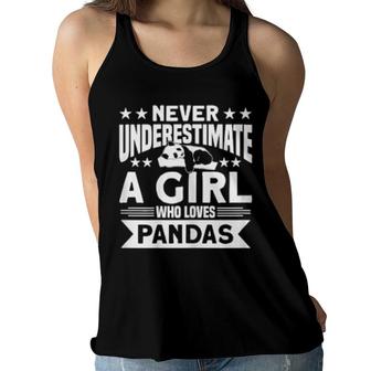 Panda Bear A Girl Who Loves Pandas Panda Women Flowy Tank | Mazezy