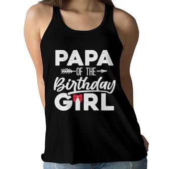 Papa Of The Birthday Girl Matching Family Birthday Party Women Flowy Tank | Mazezy