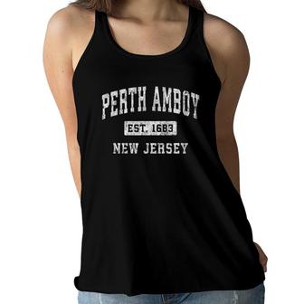 Perth Amboy New Jersey Nj Vintage Established Sports Design Women Flowy Tank | Mazezy
