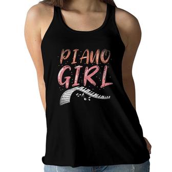 Piano Girl Musician Piano Player Women Gift Idea Piano Women Flowy Tank | Mazezy