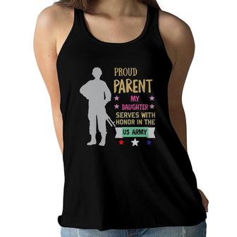 Proud Parent Of Soldier My Girl Is A Soldier Military Family Women Flowy Tank | Mazezy