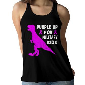 Purple Up For Military Kids Month Of The Military Child Boys Women Flowy Tank - Seseable