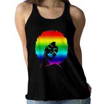 Rainbow Black Girl Magic Afro Diva Queen Melanin Gay Pride Women Flowy Tank | Mazezy