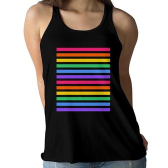 Rainbow Striped For Men Women And Kids Women Flowy Tank | Mazezy