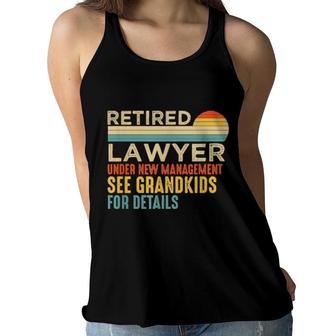 Retired Lawyer See Grandkids For Details Retirement Women Flowy Tank | Mazezy