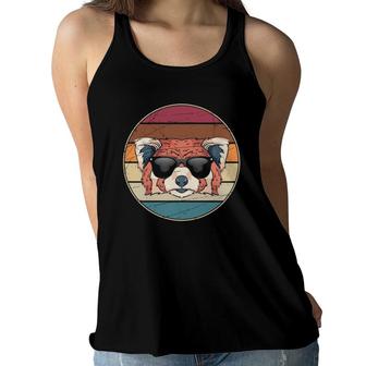 Retro Cool Wildlife Animal Lover Kids Gift Funny Red Panda Women Flowy Tank | Mazezy