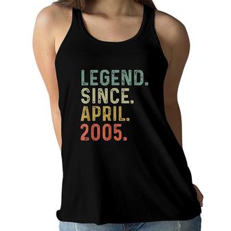 Retro Vintage Legend Epic Since April 2005 16th Birthday Women Flowy Tank - Seseable