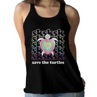 Save The Turtles Basic Girl Women Flowy Tank | Mazezy
