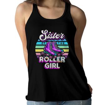 Sister Roller Girl Roller Skating Birthday Matching Family Women Flowy Tank | Mazezy
