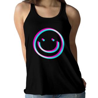 Smile Emoticon Emo Egirl Eboy Smiling Grunge Aesthetic Art Premium Women Flowy Tank | Mazezy