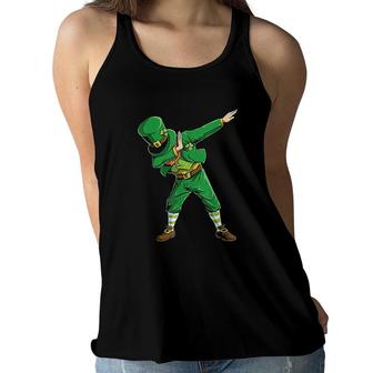St Patricks Day Dabbing Leprechaun Boys Kids Men Gifts Dab Women Flowy Tank | Mazezy