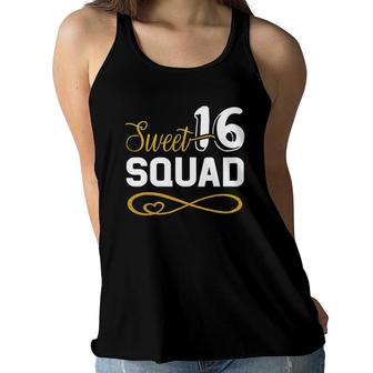 Sweet 16 Squad 16Th Birthday B-Day Team Party Teenager Girl Women Flowy Tank | Mazezy